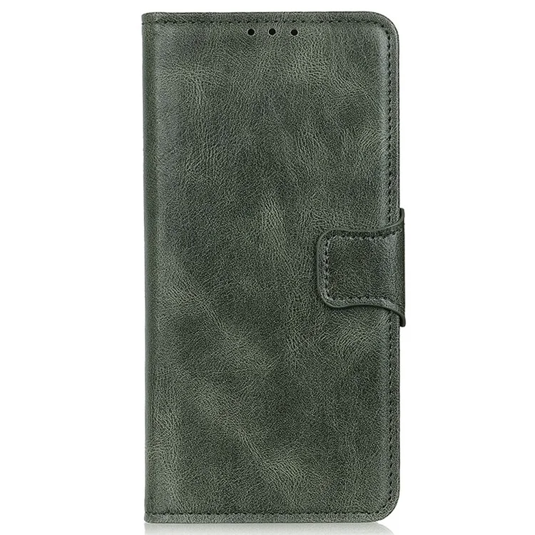 Para Huawei Nova Y70 4G/Y70 Plus 4G Crazy Horse Horse Texture Cartê Capa de Couro PU PU - Verde Negruzco