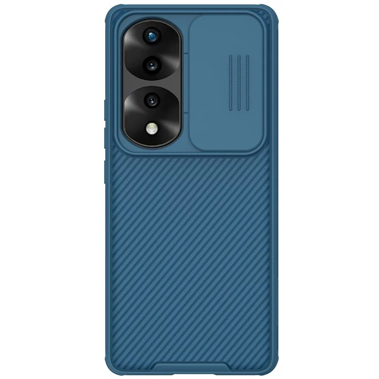 Nillkin Camshield Pro Série Para Honor 70 Pro 5G/70 Pro+ 5g Case Hard PC Soft TPU Protetor de Telefone Não Deslizante Resistente a Arranhões Com Tampa de Lente da Câmera Deslizante - Azul