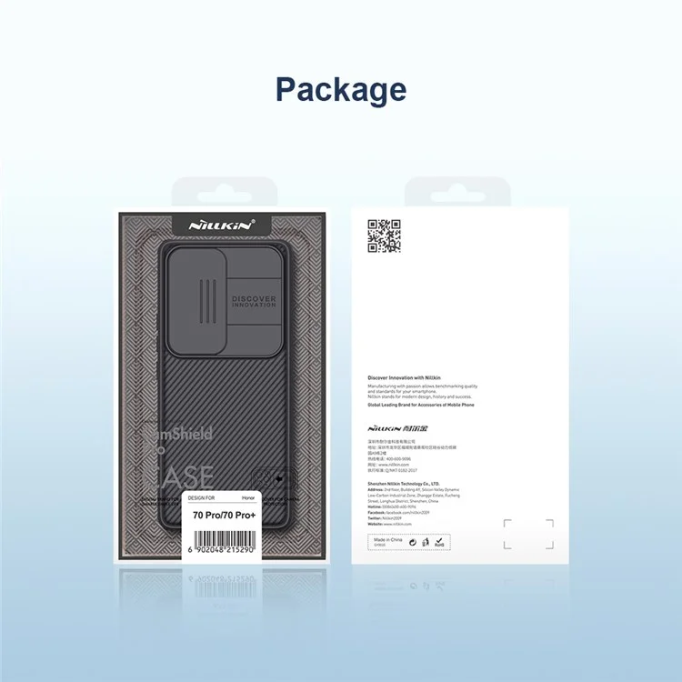 Nillkin Camshield Pro Série Para Honor 70 Pro 5G/70 Pro+ 5g Case Hard PC Soft TPU Protetor de Telefone Não Deslizante Resistente a Arranhões Com Tampa de Lente da Câmera Deslizante - Azul