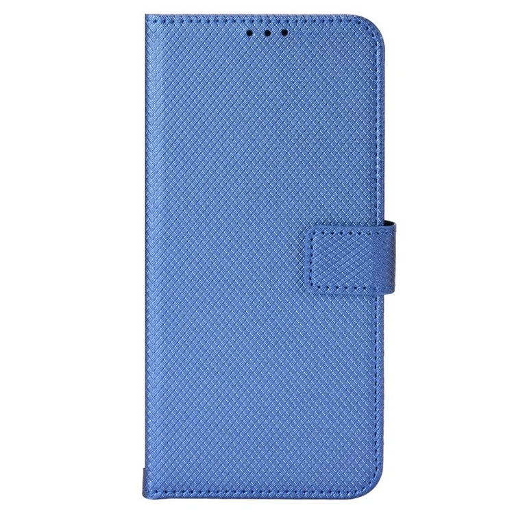 Estuche de Textura de Diamante para Huawei nova Y70 4G/nova Y70 Plus 4G, Funda Protectora de Teléfono de Piel Anti-desgaste con Soporte y Correa - Azul