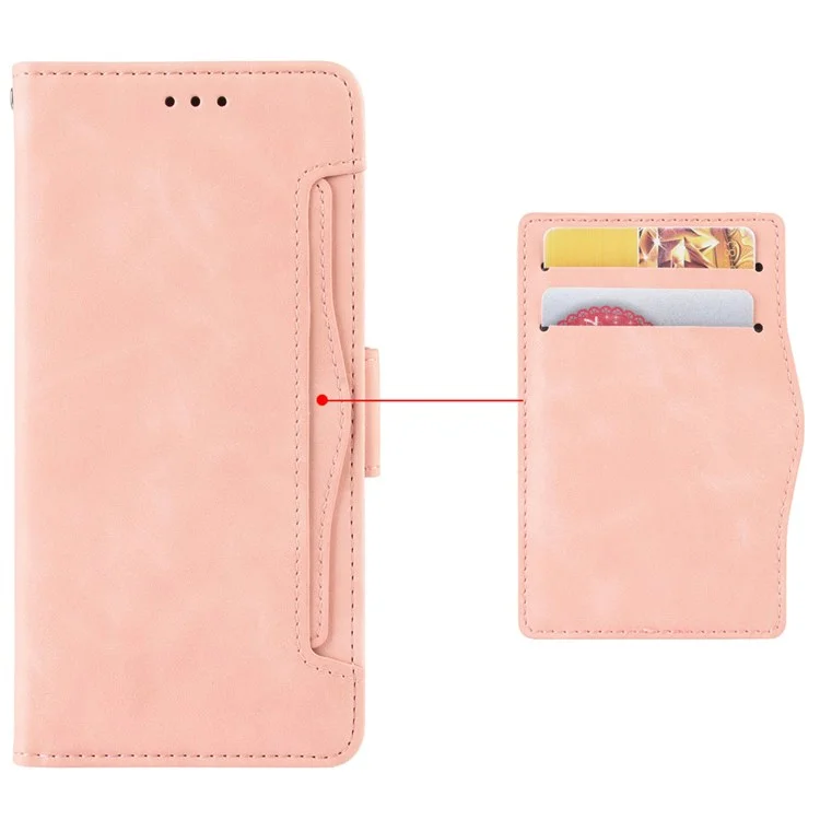 Für Huawei nova Y70 4G/nova Y70 Plus 4G Verschleißfester PU-Lederhülle Brieftasche Ständer Stoßfest Handyhülle mit mehreren Kartenfächern - Pink