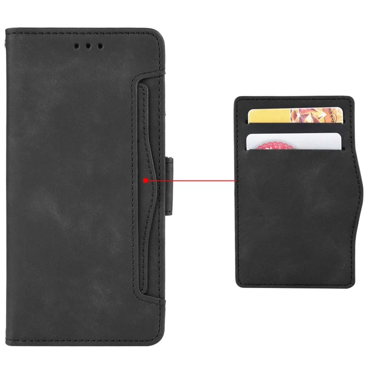 Pour Huawei nova Y70 4G/nova Y70 Plus 4G Anti-wear PU Leather Case Wallet Stand Anti-shock Phone Cover avec Slots pour Cartes Multiples - Noir