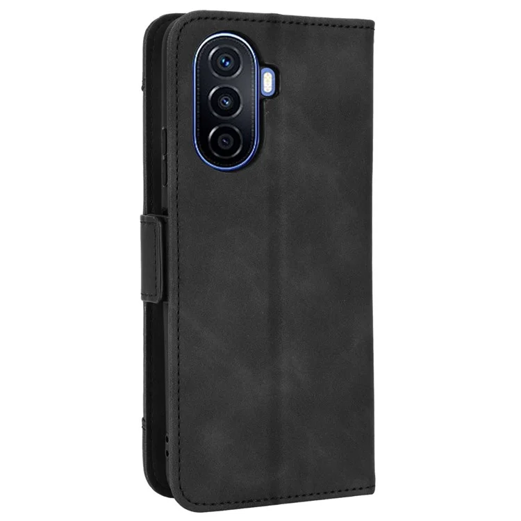 Pour Huawei nova Y70 4G/nova Y70 Plus 4G Anti-wear PU Leather Case Wallet Stand Anti-shock Phone Cover avec Slots pour Cartes Multiples - Noir