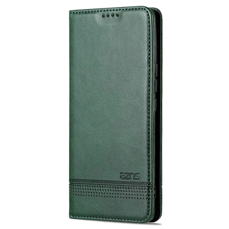 AZNS Para Honor 70 5G Choque de Choque PU Cuero pu Cubierta Flip Soporte de Absorción Magnética Oculta Folio Caja de Teléfono - Verde Negruzco