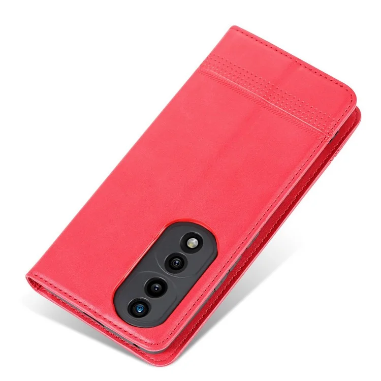 Azns For Honor 70 Pro 5G à Prova de Choque PU Catarleta Tape de Capa de Flip - Vermelho