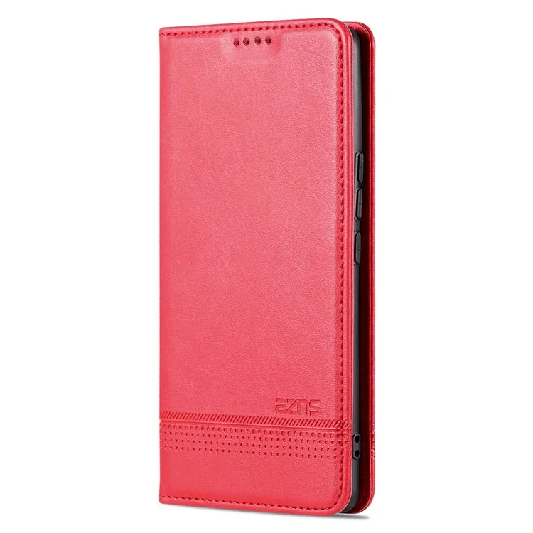 Azns For Honor 70 Pro 5G à Prova de Choque PU Catarleta Tape de Capa de Flip - Vermelho