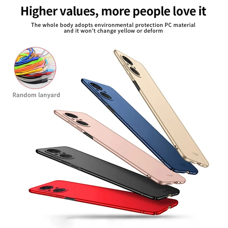 MOFI JK PC Series-1 Shield for Huawei nova 9 SE Matte Surface Anti-Fingerprint Case Hard PC Anti-Scratch Back Cover with Strap - Red