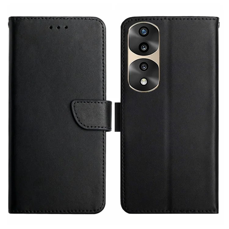 Para Honor 70 Pro 5G / 70 Pro+ 5G HT02 Nappa Textura Capa de Capelo Genal Capelo de Capelo Sudelo de Cor Solid - Preto
