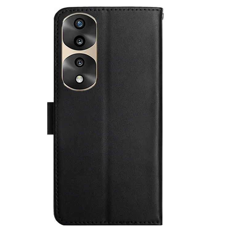 Para Honor 70 Pro 5G / 70 Pro+ 5G HT02 Nappa Textura Capa de Capelo Genal Capelo de Capelo Sudelo de Cor Solid - Preto