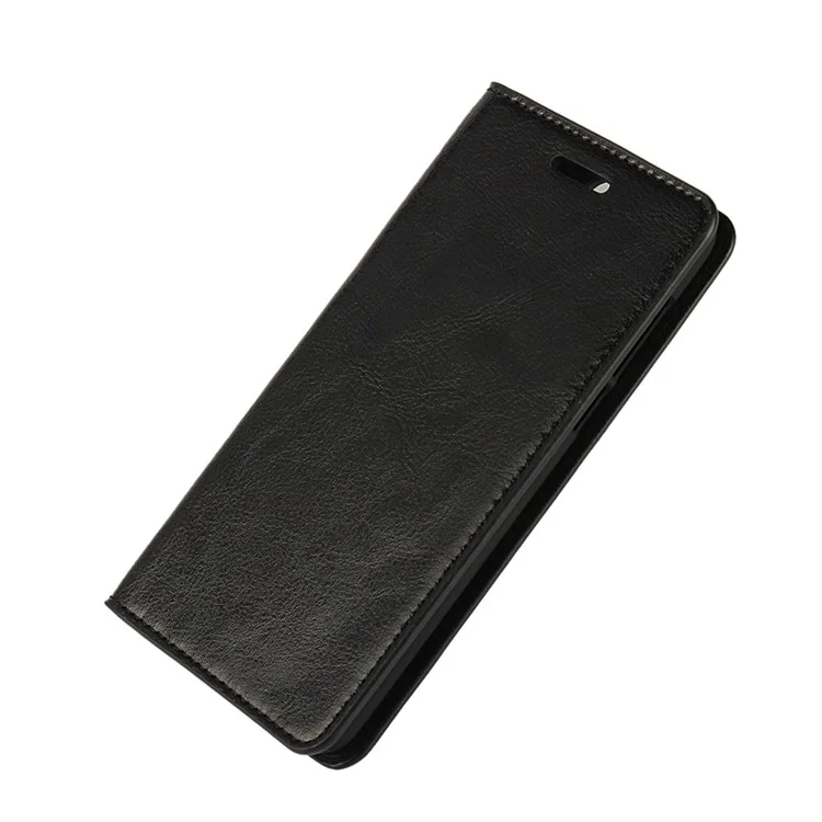 Crazy Horse Flip Genuine Leather Wallet Stand Cover for Huawei Honor 8 - Black