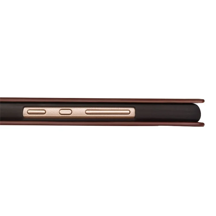 QIALINO Genuine Cowhide Leather Flip Case for Huawei Honor V8 - Brown