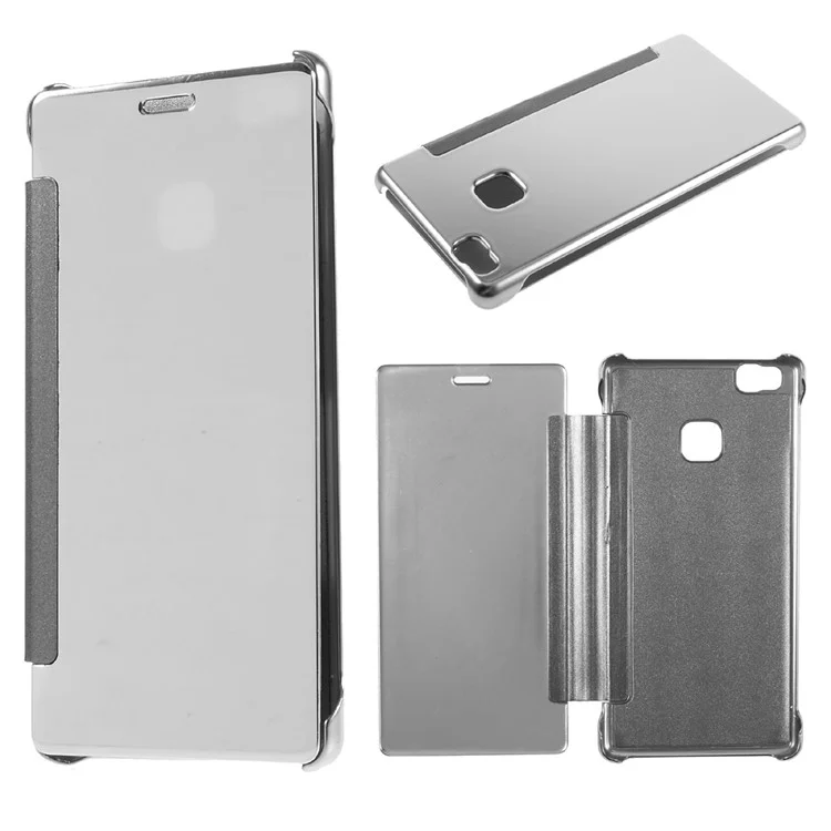 Electroplating Mirror Surface PC Leather Cover for Huawei P9 Lite / G9 Lite - Silver