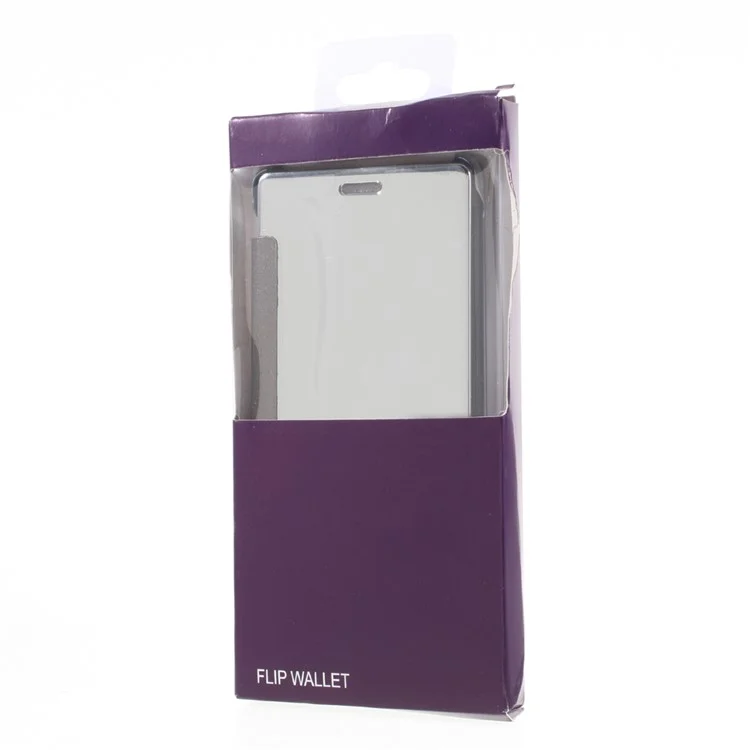 Electroplating Mirror Surface PC Leather Cover for Huawei P9 Lite / G9 Lite - Silver