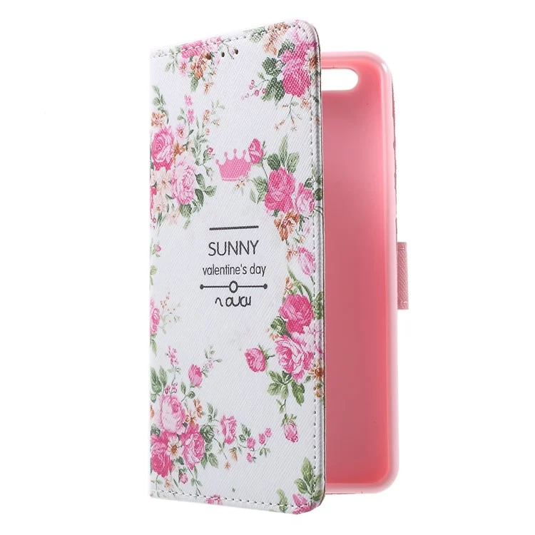 Callfree Flip Leather Protector Case for Huawei Honor 8 - Blooming Roses