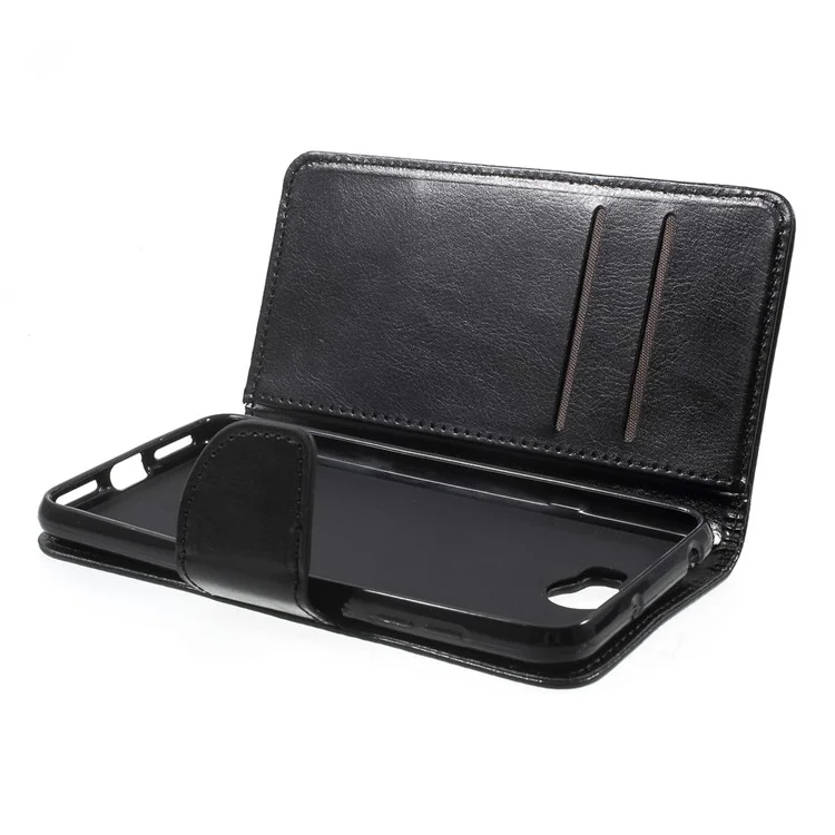 Durable Leather Wallet Stand Case for Huawei Y5II / Y5 II / Honor 5 - Black