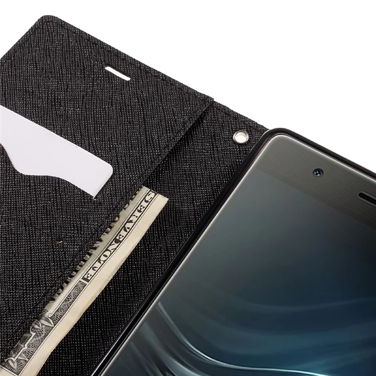 MERCURY GOOSPERY Leather Wallet Case for Huawei P9 Plus - Black