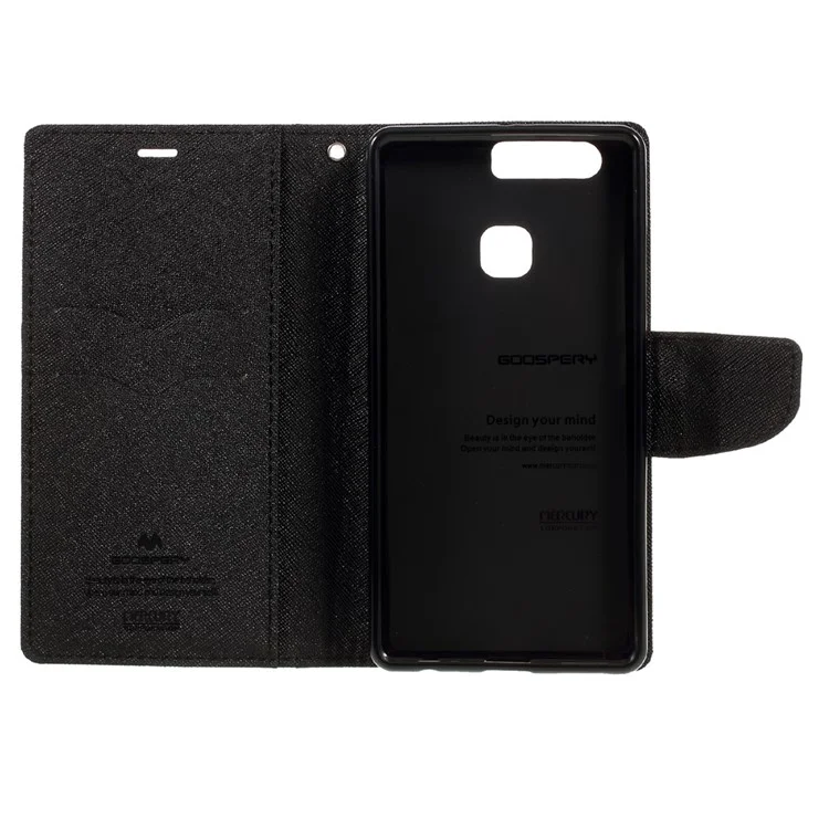 MERCURY GOOSPERY Leather Wallet Case for Huawei P9 Plus - Black