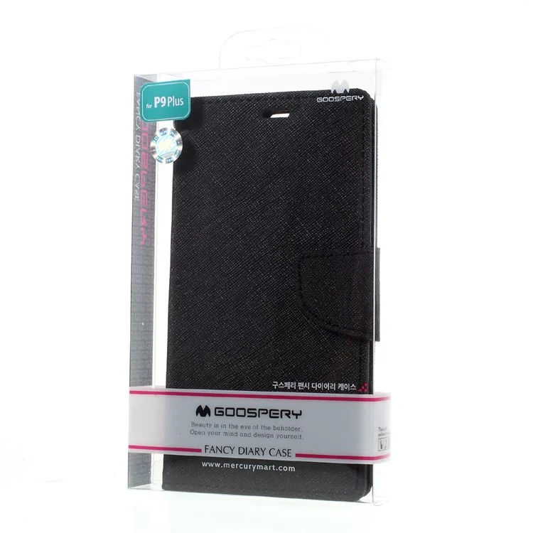 MERCURY GOOSPERY Leather Wallet Case for Huawei P9 Plus - Black