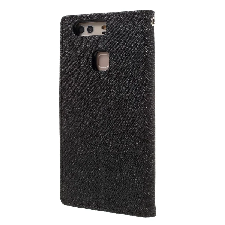 MERCURY GOOSPERY Leather Wallet Case for Huawei P9 Plus - Black