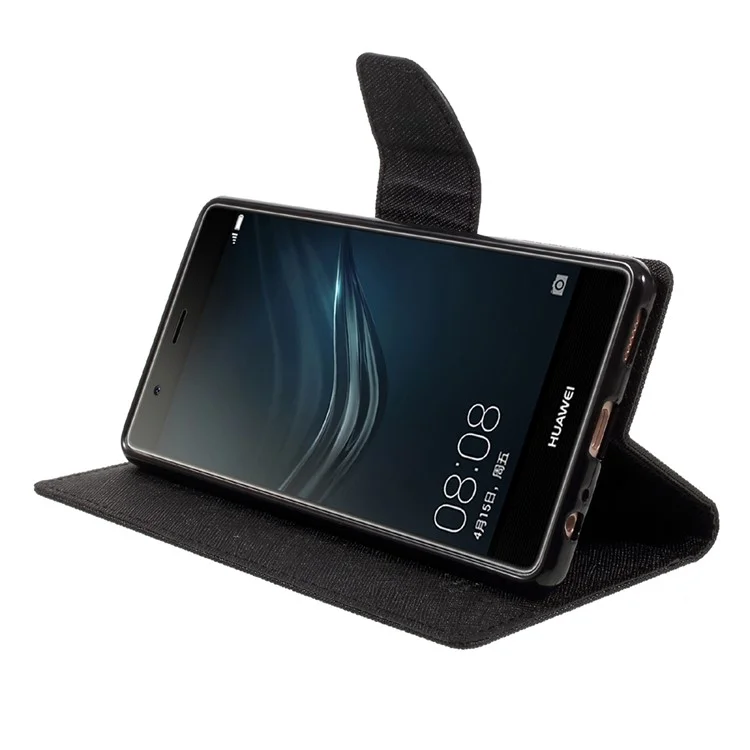 MERCURY GOOSPERY Leather Wallet Case for Huawei P9 Plus - Black
