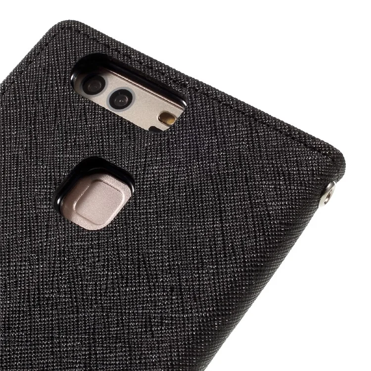 MERCURY GOOSPERY Leather Wallet Case for Huawei P9 Plus - Black