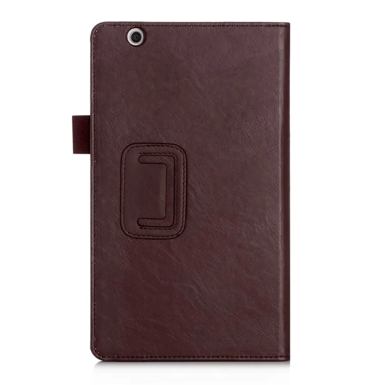 Leather Card Slot Stand Shell with Elastic Strap for Huawei MediaPad M3 8.4 - Brown