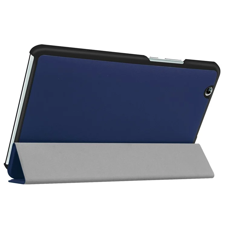 Tri-fold Stand Leather Protective Case for Huawei MediaPad M3 8.4 - Dark Blue