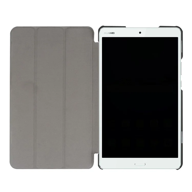 Étui de Protection en Cuir à Trois Volets Pour Huawei MediaPad M3 8.4 - Bleu Foncé