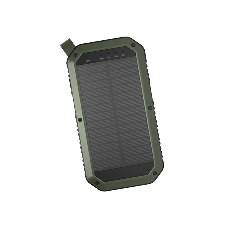 ESHINE ES981 Outdoor 8000mAh 3 USB Ports Solar Power Bank with LED Camping Light - Army Green