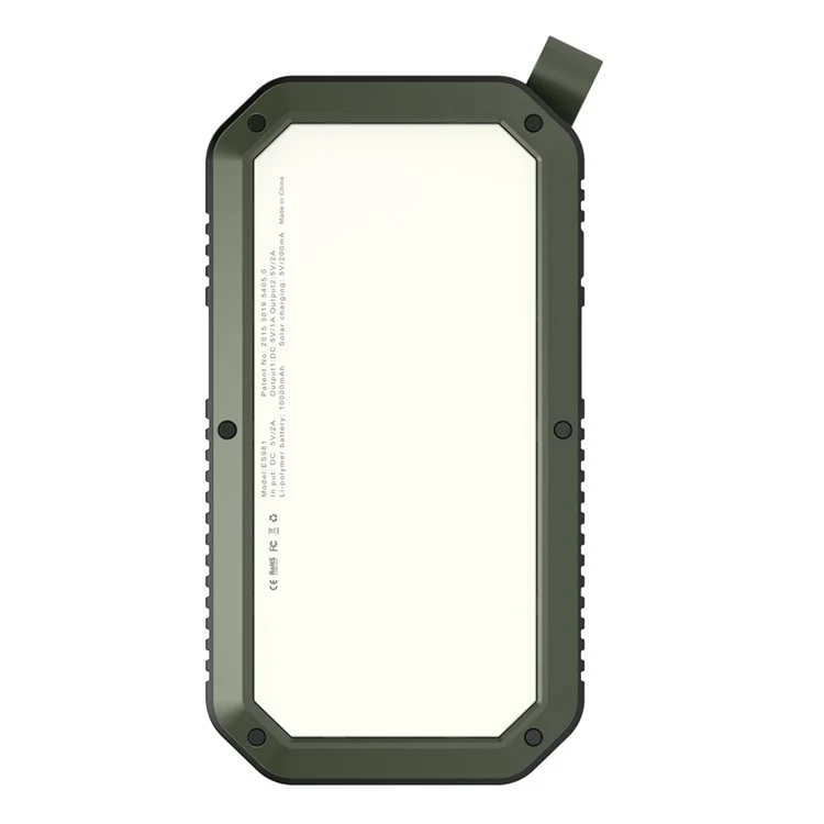 ESHINE ES981 Outdoor 8000mAh 3 USB Ports Solar Power Bank with LED Camping Light - Army Green
