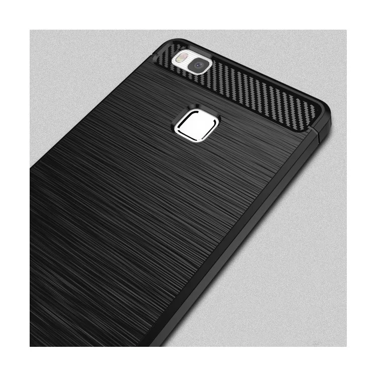 IPAKY Brushed TPU Case for Huawei P9 Lite / G9 Lite with Carbon Fiber Decorated - Black