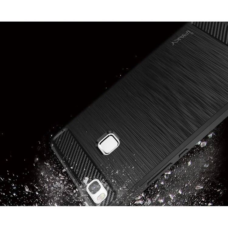 IPAKY Brushed TPU Case for Huawei P9 Lite / G9 Lite with Carbon Fiber Decorated - Black