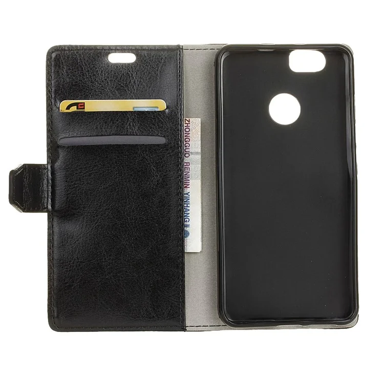 Crazy Horse Leather Wallet Case for Huawei nova - Black