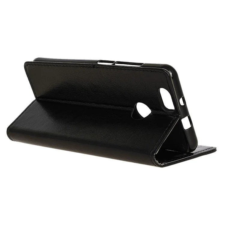 Crazy Horse Leather Wallet Case for Huawei nova - Black