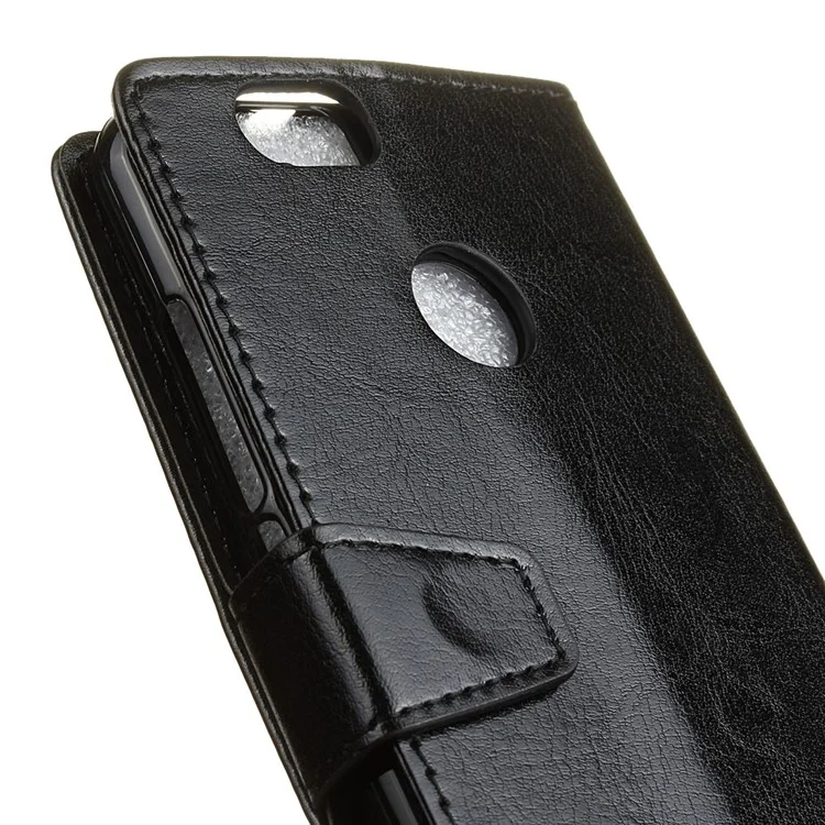 Crazy Horse Leather Wallet Case for Huawei nova - Black