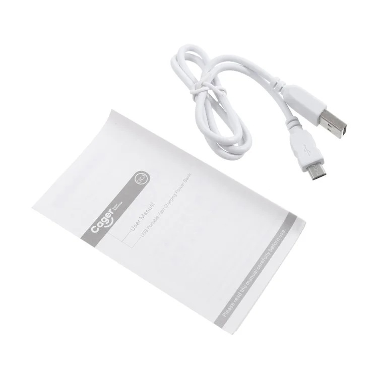 CAGER QC3 10000mAh Dual USB Li-polymer Power Bank, Support QC2.0 - Black