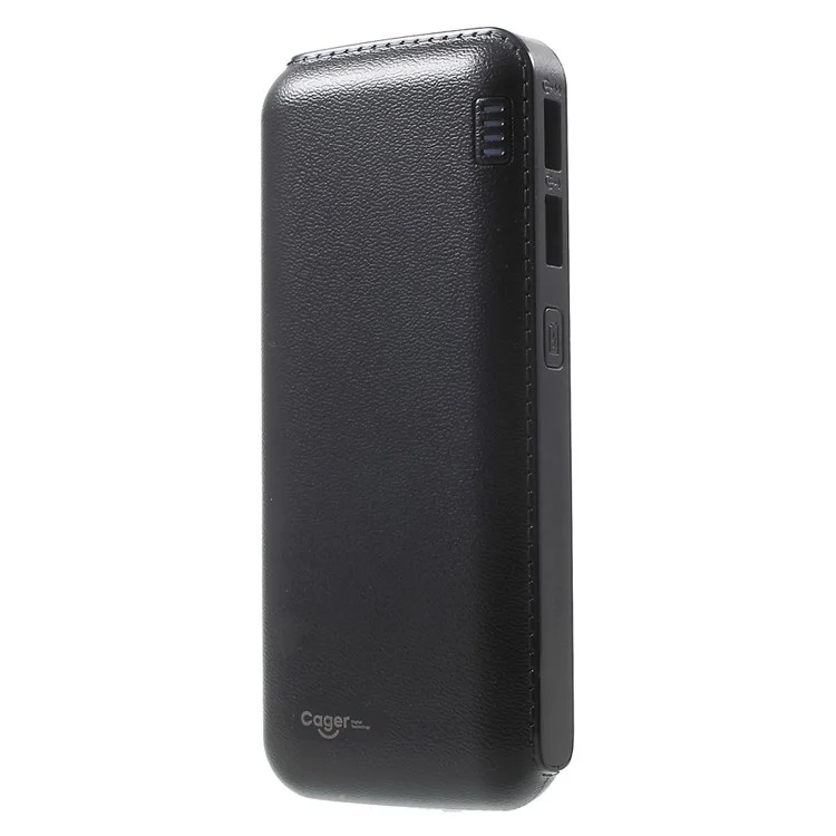 CAGER QC1 12000mAh Quick Charge 2.0 Power Bank with Dual USB Output for iPhone Samsung Huawei - Black