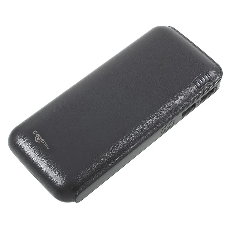 CAGER QC1 12000mAh Quick Charge 2.0 Power Bank with Dual USB Output for iPhone Samsung Huawei - Black