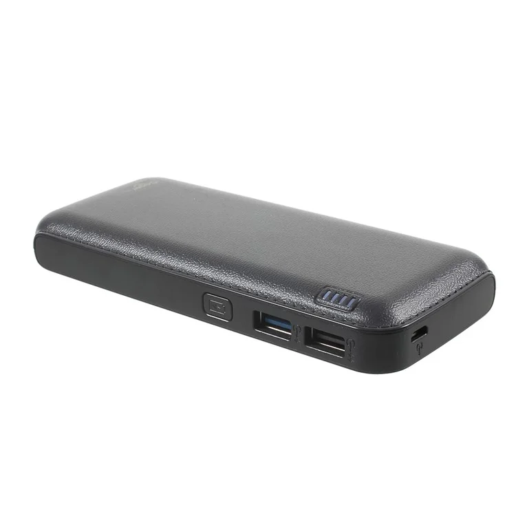 CAGER QC1 12000mAh Quick Charge 2.0 Power Bank with Dual USB Output for iPhone Samsung Huawei - Black