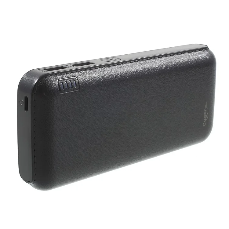 CAGER QC1 12000mAh Quick Charge 2.0 Power Bank with Dual USB Output for iPhone Samsung Huawei - Black
