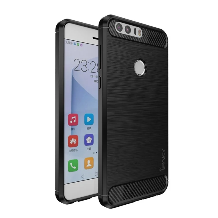 IPAKY for Huawei Honor 8 Brushed TPU Phone Cover - Black