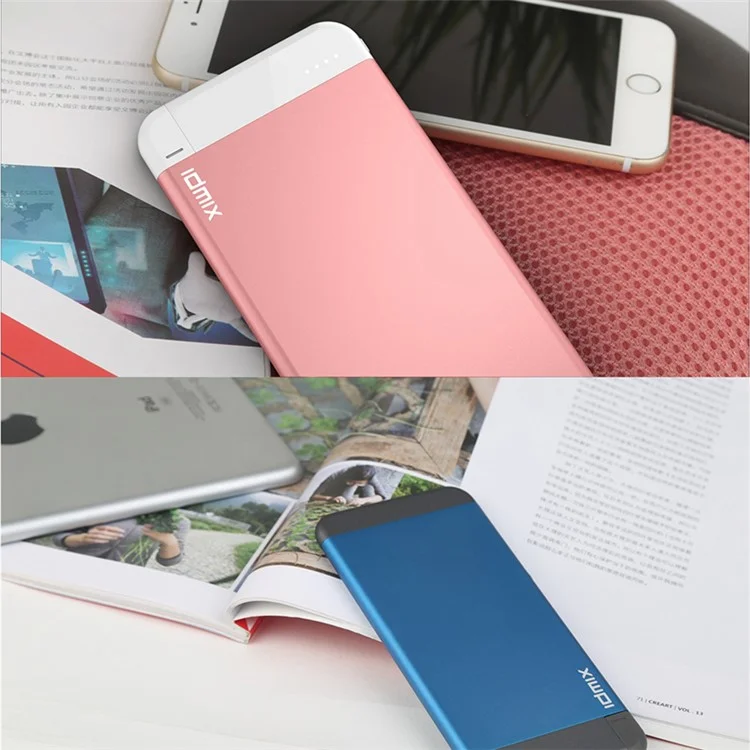 IDMIX MFI Certified 4100mAh Portable Power Bank Built-in Lightning 8Pin Cable for iPhone iPad iPod - Rose Gold Color