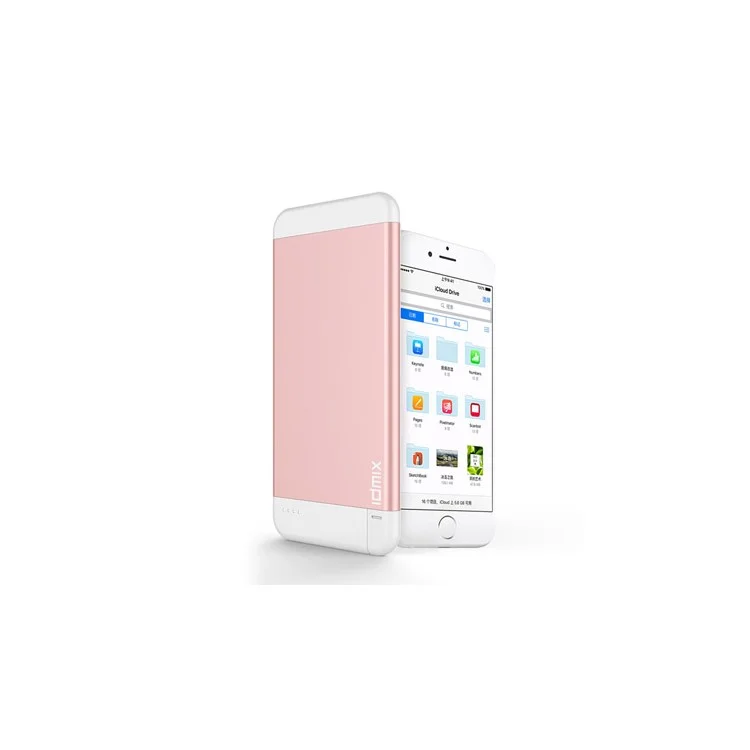IDMIX MFI Certified 4100mAh Portable Power Bank Built-in Lightning 8Pin Cable for iPhone iPad iPod - Rose Gold Color