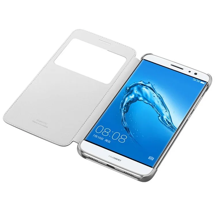 HUAWEI OEM View Window Smart Leather Case for Huawei G9 Plus / Nova Plus / Maimang 5 - White