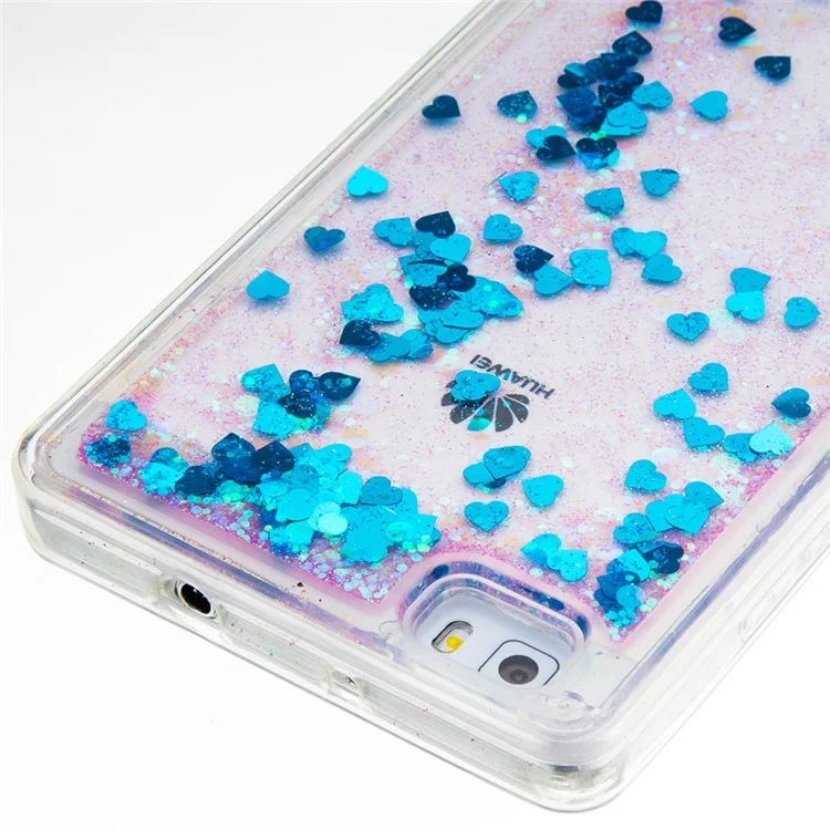 Fluid Glitter Sequins TPU Case for Huawei Ascend P8 Lite - Blue