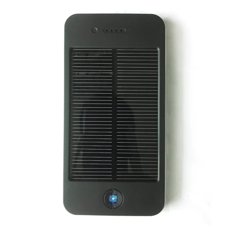 Portable Outdoor 4000mAh Solar Charger Power Bank with Flashlight for iPhone Samsung Phones - Black