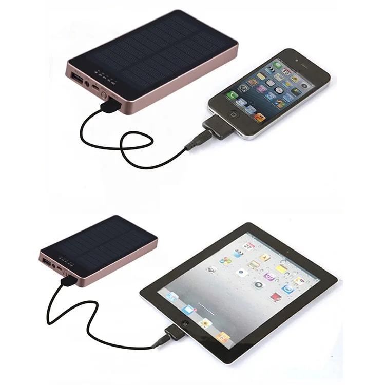 12000mAh 14mm Thin Dual USB Monocrystalline Silicon Solar Charger Power Bank - White