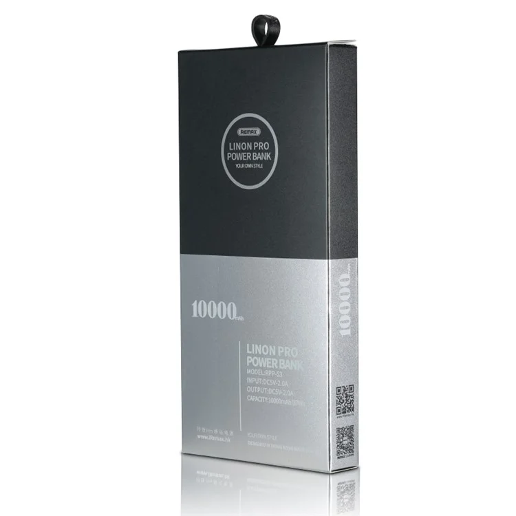 REMAX LINON Pro 10000mAh Dual USB Power Bank for iPad iPhone Samsung Pokemon Game - Black