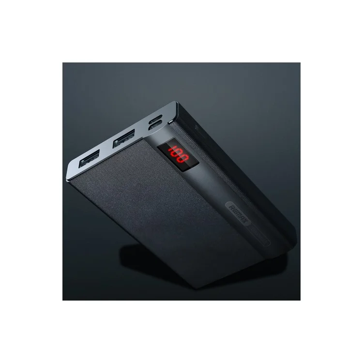 REMAX LINON Pro 10000mAh Dual USB Power Bank for iPad iPhone Samsung Pokemon Game - Black