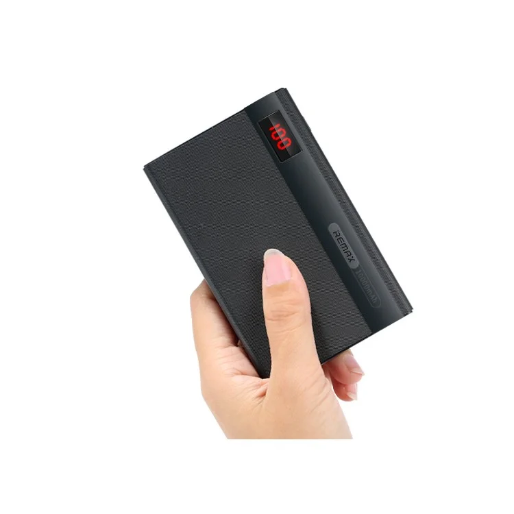 REMAX LINON Pro 10000mAh Dual USB Power Bank for iPad iPhone Samsung Pokemon Game - Black